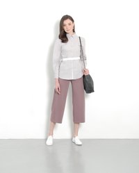 Atelier Belted Shirt in Pale Grey Singapore Blogshop Online