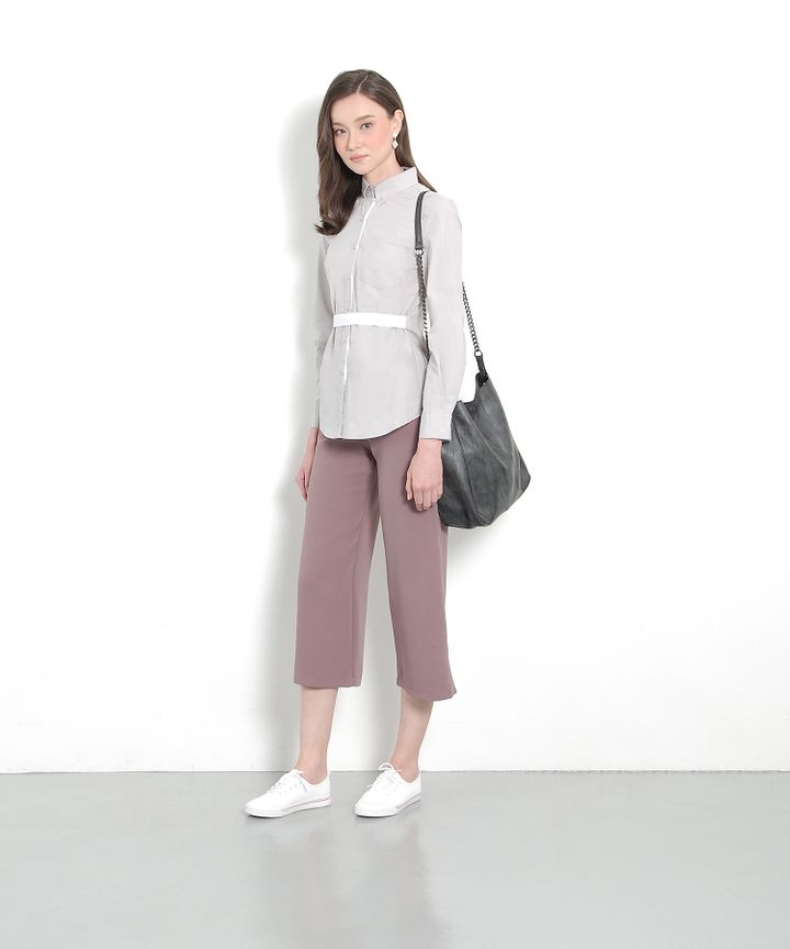Atelier Belted Shirt - Pale Grey