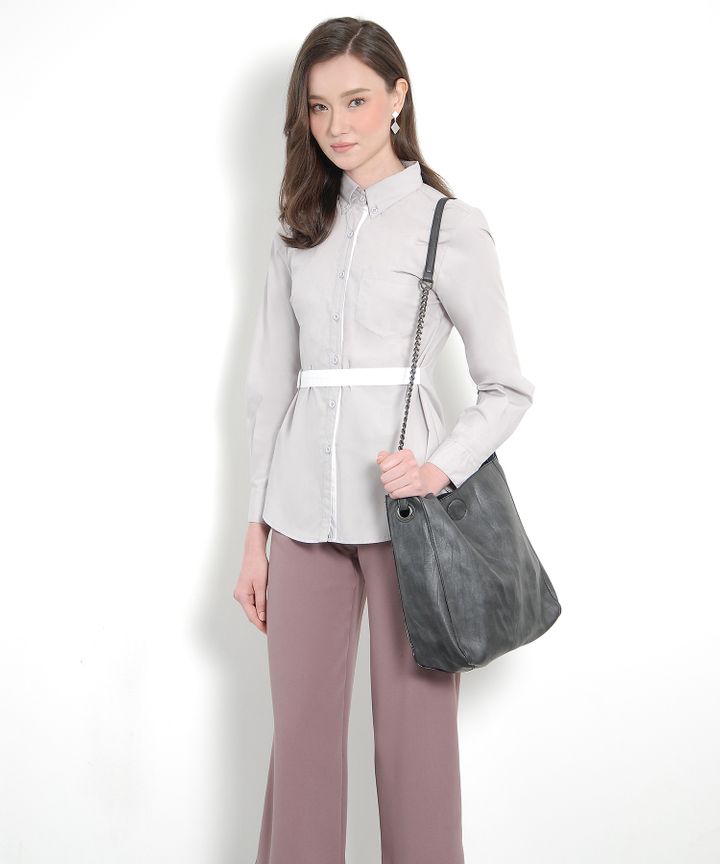 Atelier Belted Shirt - Pale Grey