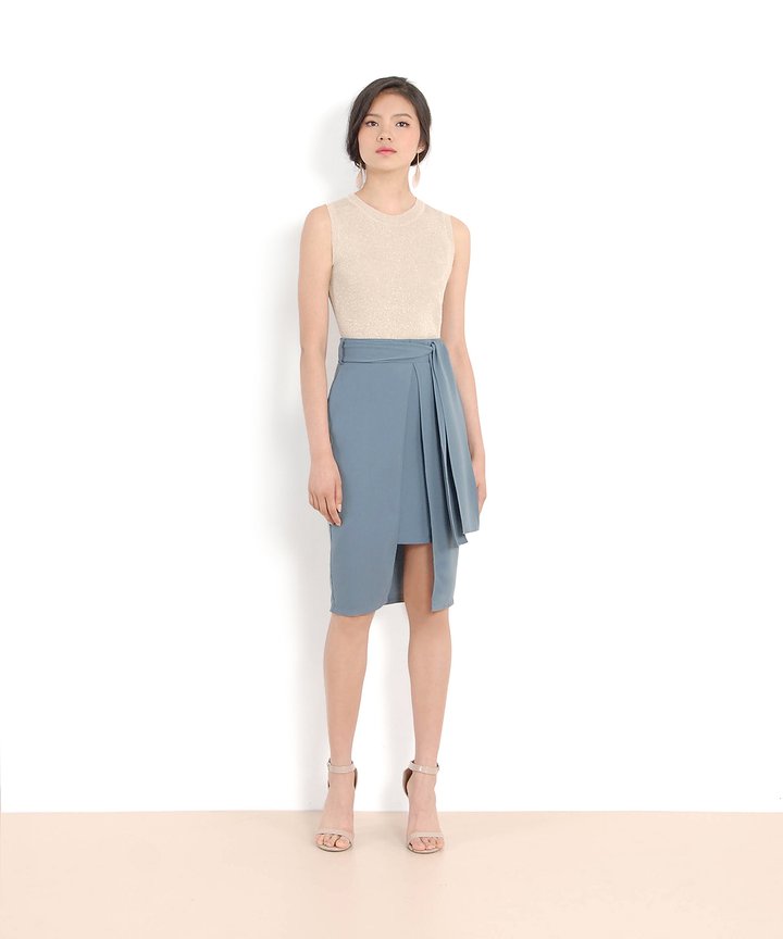 Philosophy Asymmetric Skirt - Dust Teal