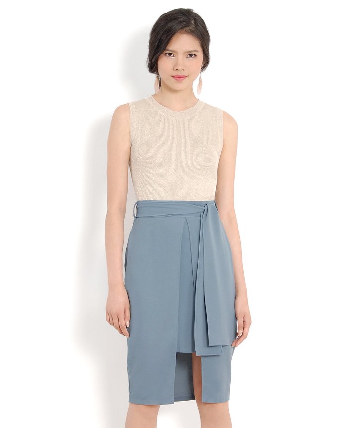 Philosophy Asymmetric Skirt - Dust Teal