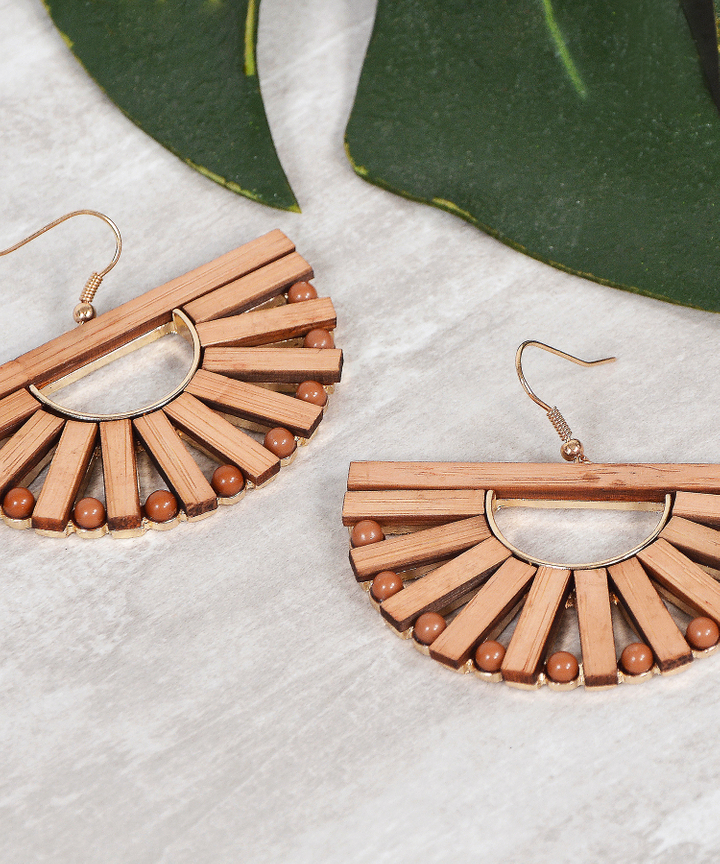 Wooden Semi Circle Earrings