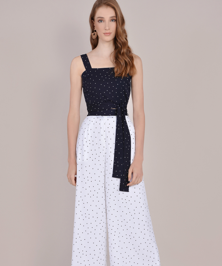 Orion Polka Dot Top - Navy