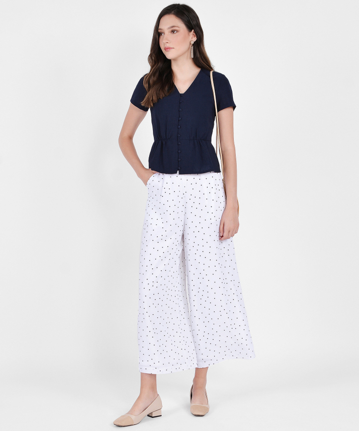 Orion Polka Dot Trousers - White