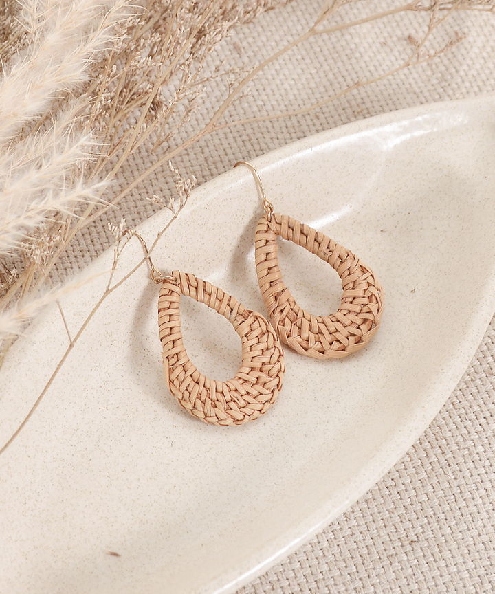 Rattan Teardrop Earrings