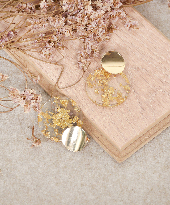 Glow Speckled Circle Earrings