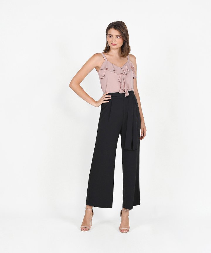 Templeton Wide-Leg Trousers - Black (Restock)