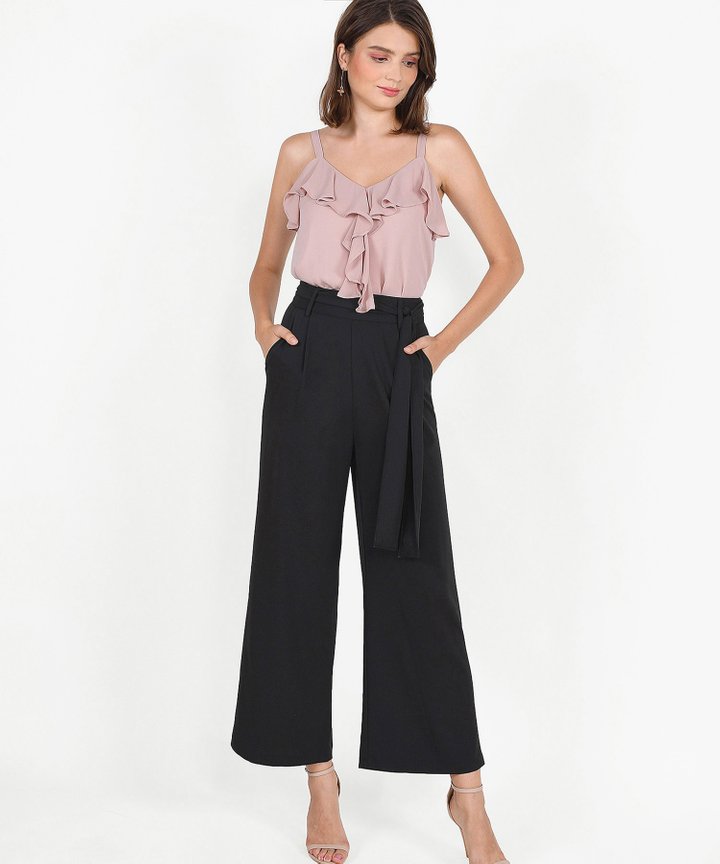 Keira Ruffle Top - Dust Pink