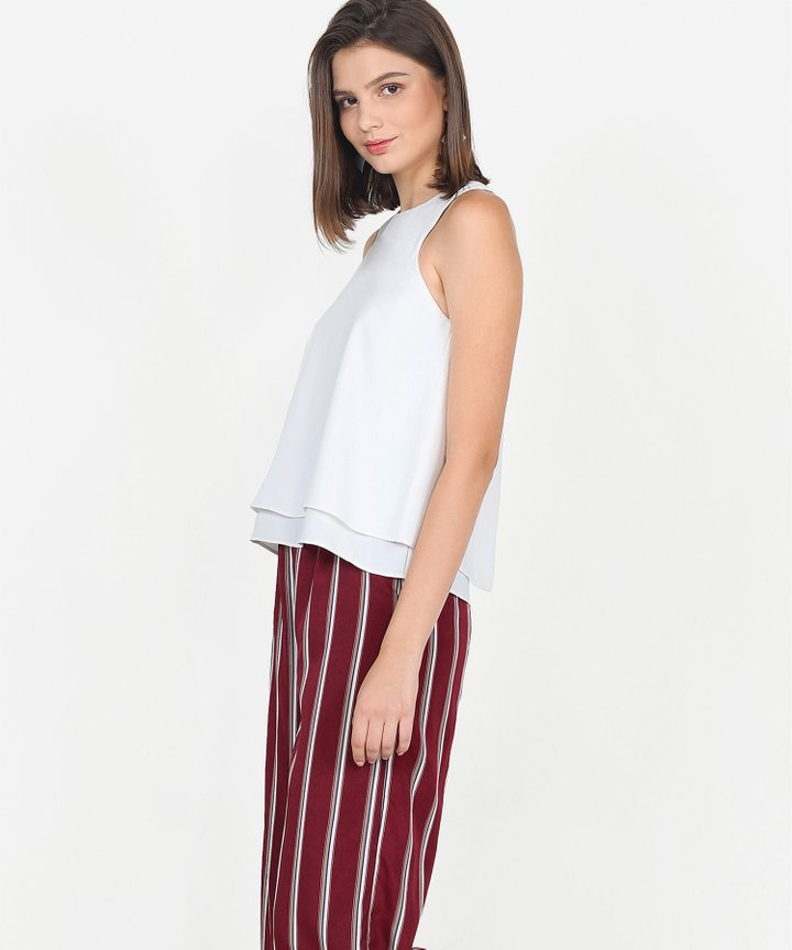 Marcello Striped Trousers - Maroon