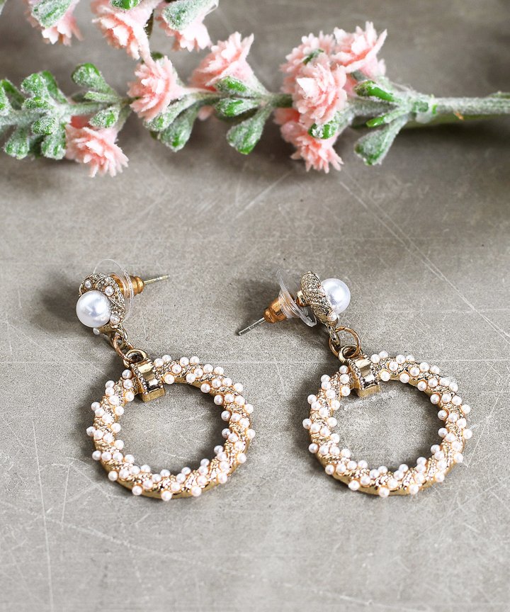 Mille Pearl Circle Earrings