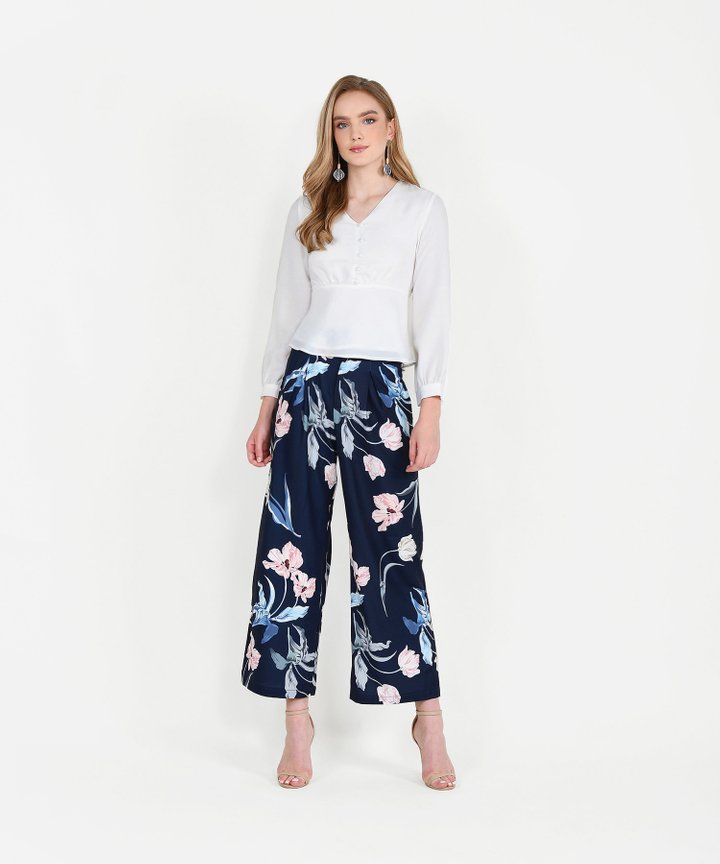 Bronwyn Floral Trousers - Navy