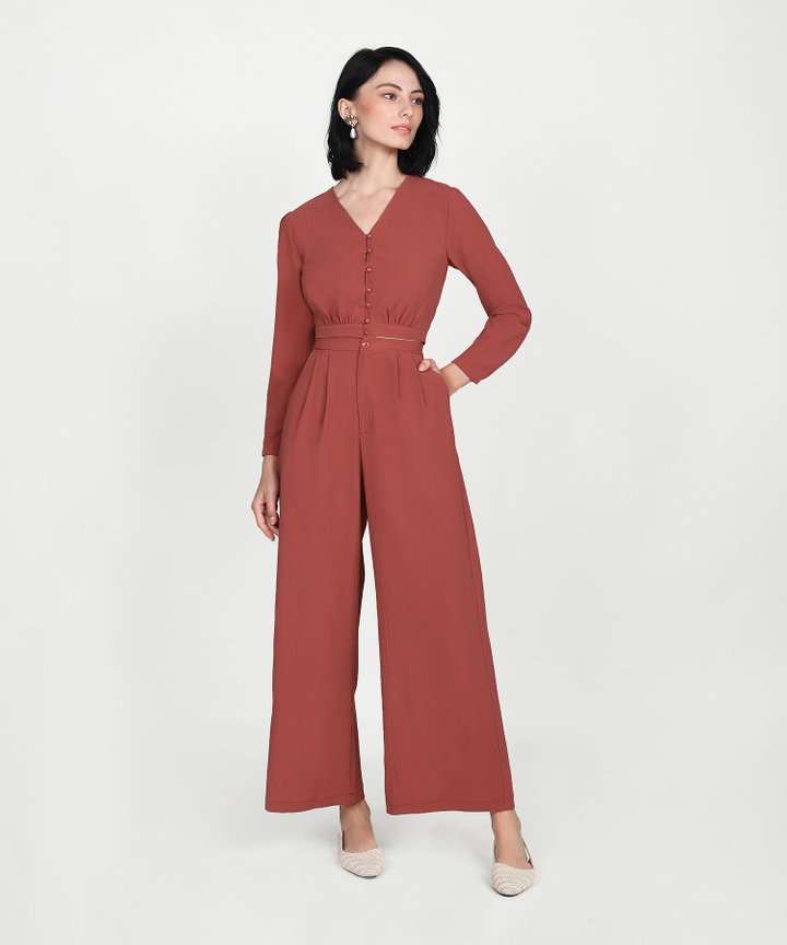 Yuri Cropped Blouse - Redwood