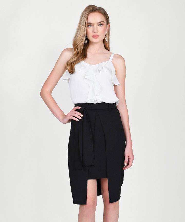 Keira Ruffle Top - White