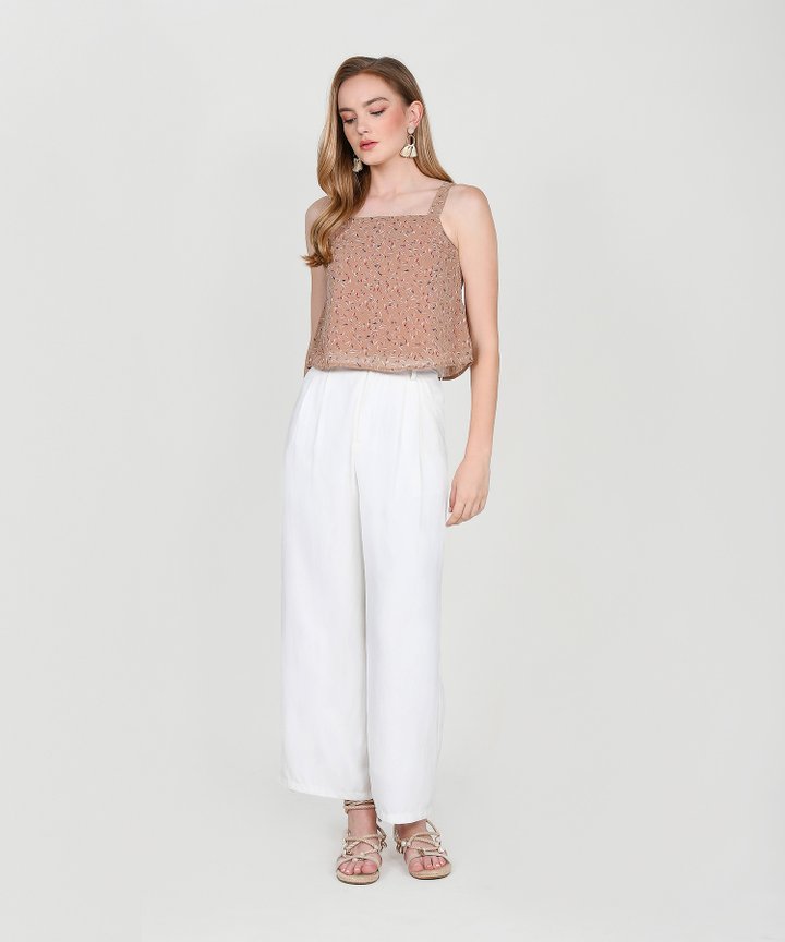 Cabana Printed Top - Rose Tan