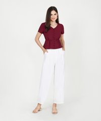 Bellini Linen Peplum Blouse