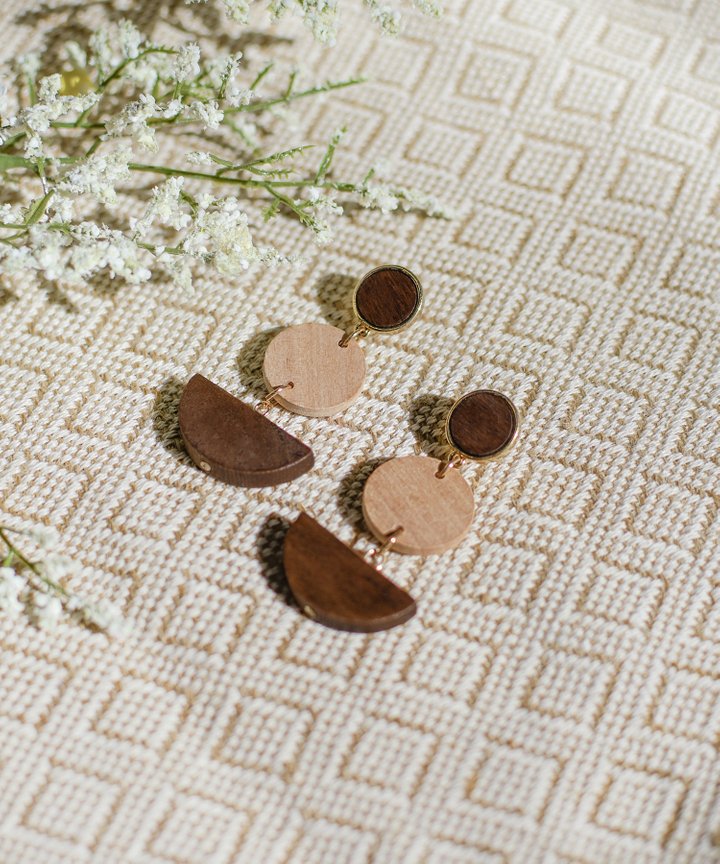 Soludos Wooden Tiered Earrings