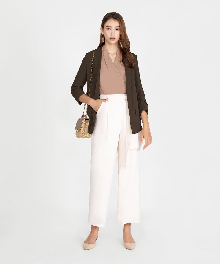 Joie Ruched Blazer - Umber