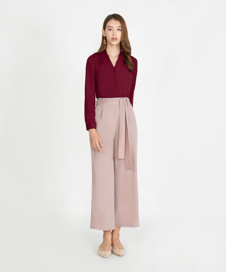 Emory Overlay Blouse - Wine