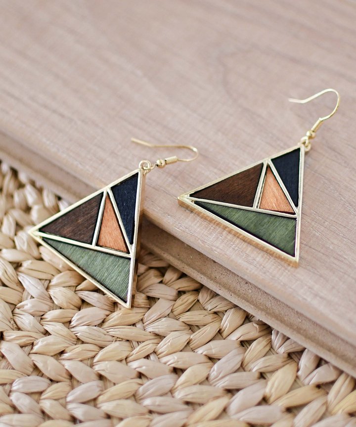 Picasso Colourblock Triangle Earrings