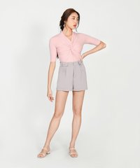 women's knotted top in pink