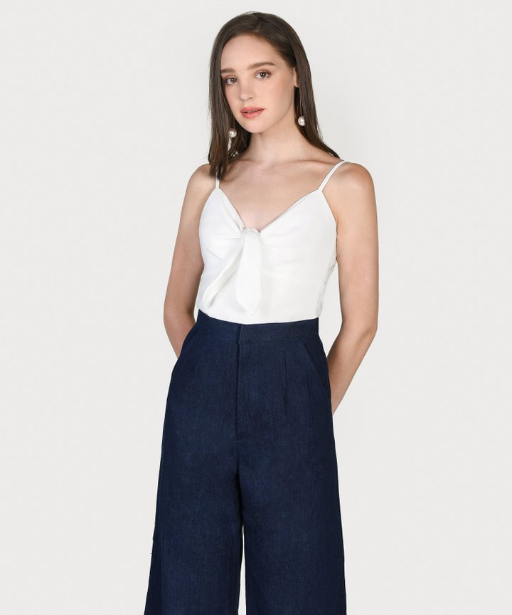Maribou Tie-Front Top - White