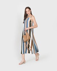 Nicolette Striped Maxi Dress in Lucerne Blue Women's Clothing Online