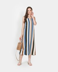 Nicolette Striped Maxi Dress in Lucerne Blue Singapore Blogshop Online