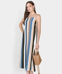 Nicolette Striped Maxi Dress in Lucerne Blue Fashion Online Store