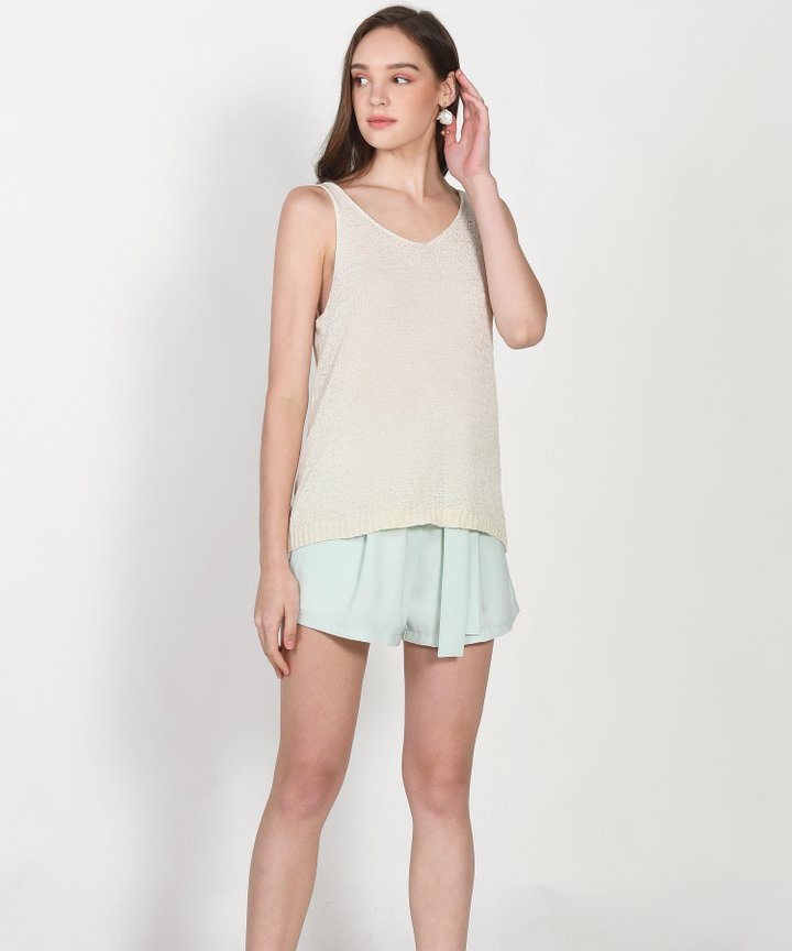 Elodie Belted Shorts - Pale Mint