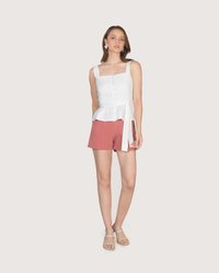 Thea Button Down Peplum Top in White Women's Clothing Online