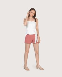 Thea Button Down Peplum Top in White Singapore Blogshop Online