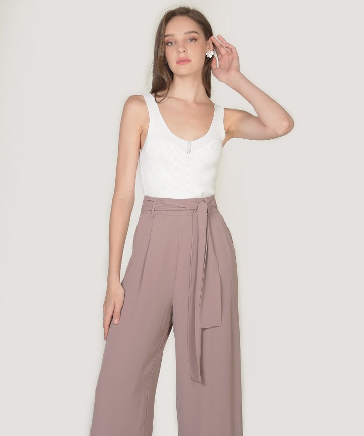 Amalfi Cropped Knit Tank - White