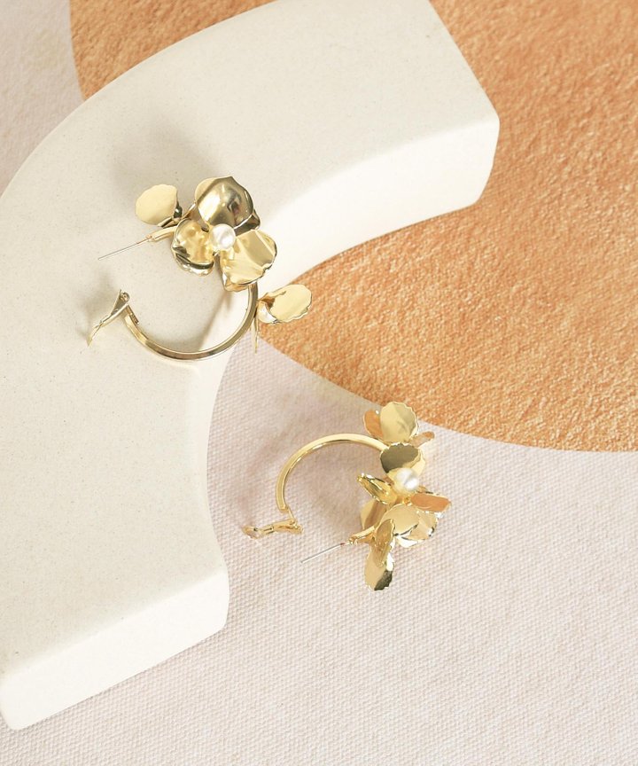 Ete Floral Hoop Earrings