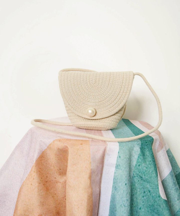 Nirrimi Woven Crossbody Purse - Pale Sand