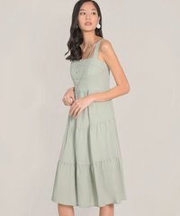 maje-gathered-midi-dress-pale-seafoam-1