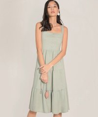 maje-gathered-midi-dress-pale-seafoam-4