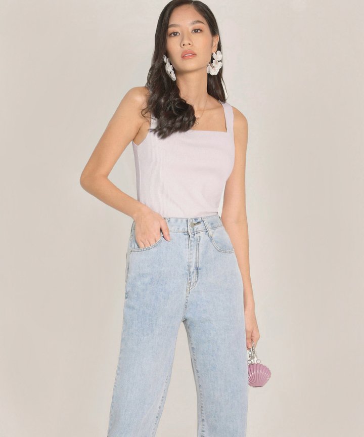 Gianna Knit Tank - Lilac Grey