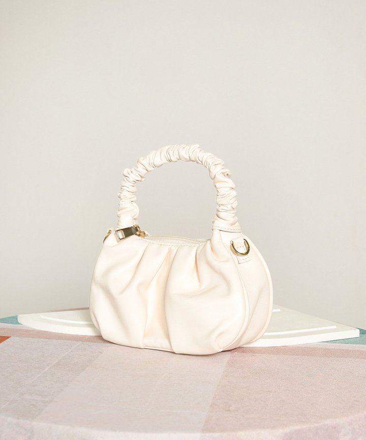 Potpourri Ruched Handle Purse - Cream