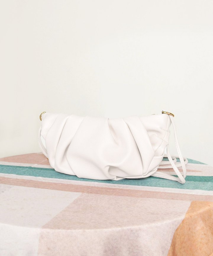 Wayfarer Ruched Bag - Ivory