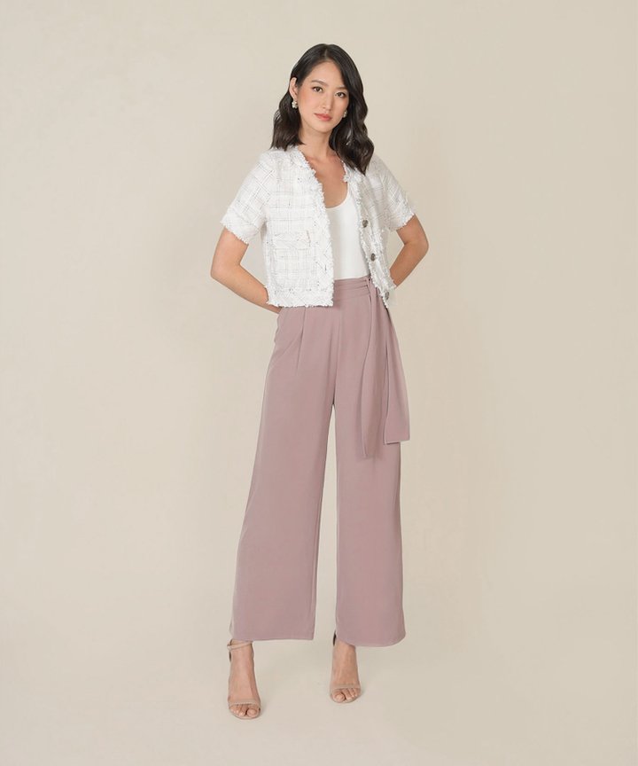 Templeton Wide-Leg Trousers - Dusk Pink (Restock)