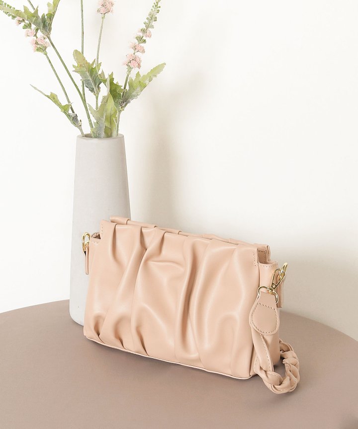 Béchamel Ruched Bag - Nude
