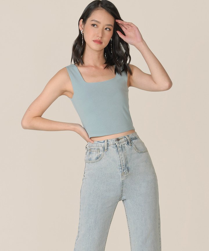 Briar Square Neck Tank - Baby Tiffany