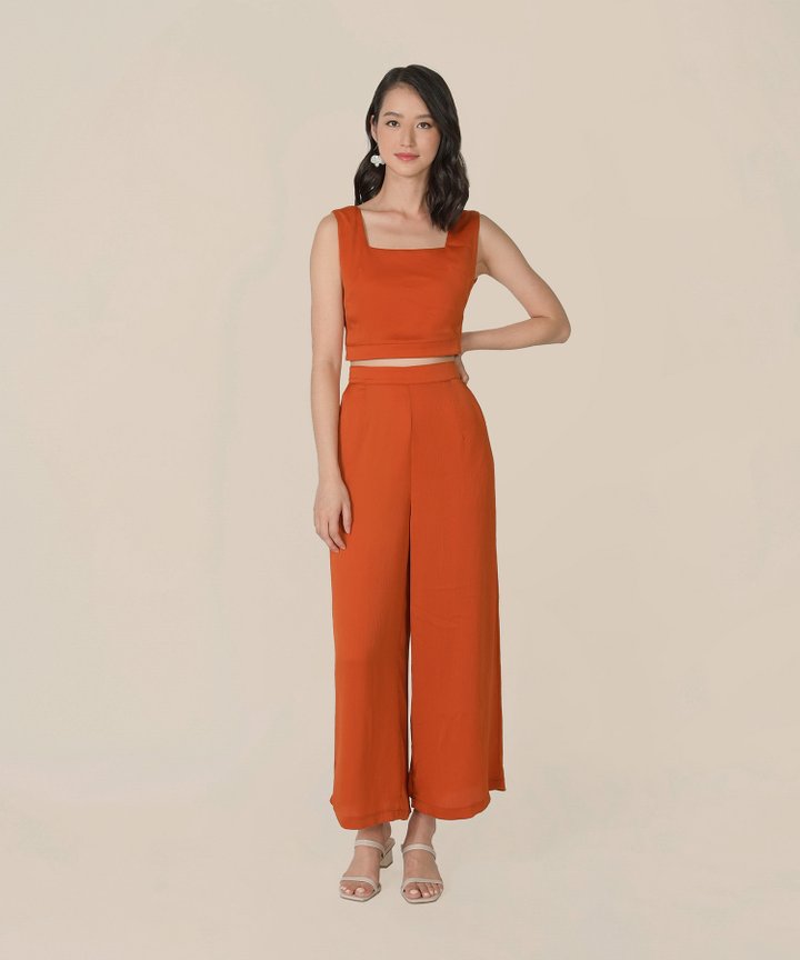 Kailua Plisse Pants - Rhubarb
