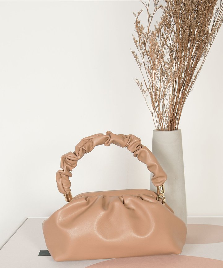 Elixir Ruched Handle Bag - Brown Sugar