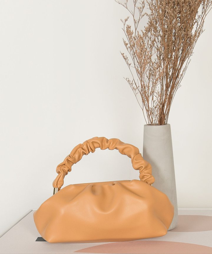 Elixir Ruched Handle Bag - Dijon