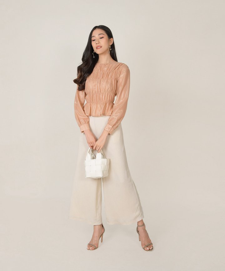 Kailua Plisse Pants - Vanilla