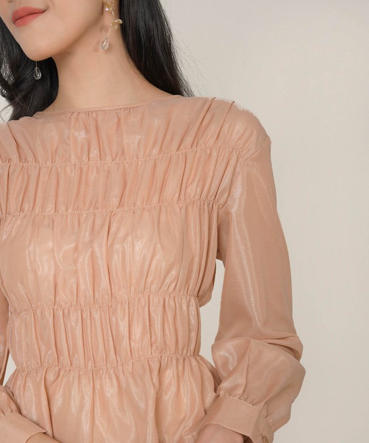 Halcyon Gathered Blouse - Rosé