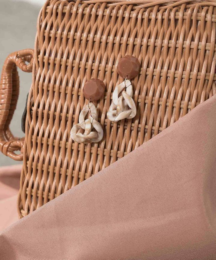 Meli Melo Marble Link Earrings