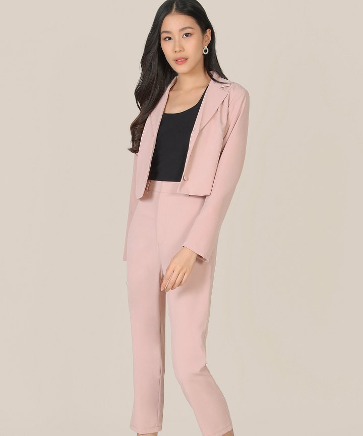 Prescott Cropped Jacket - Blush