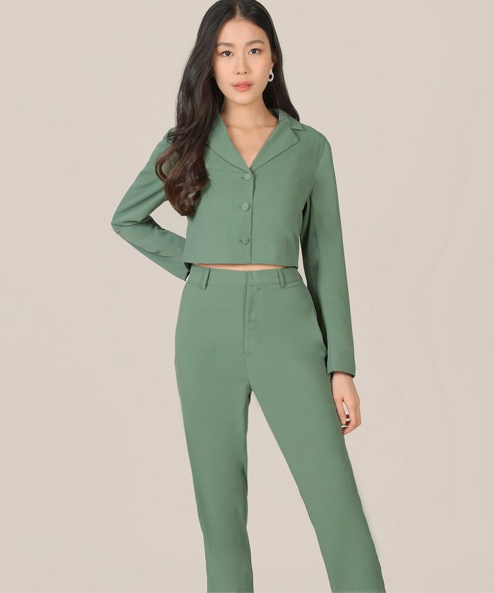 Prescott Cropped Jacket - Eucalyptus